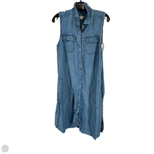 Dress Casual Midi By J. Jill In Blue Denim, Size: M