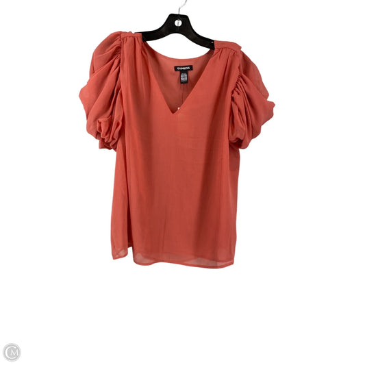 Top Short Sleeve By Express In Coral, Size: L
