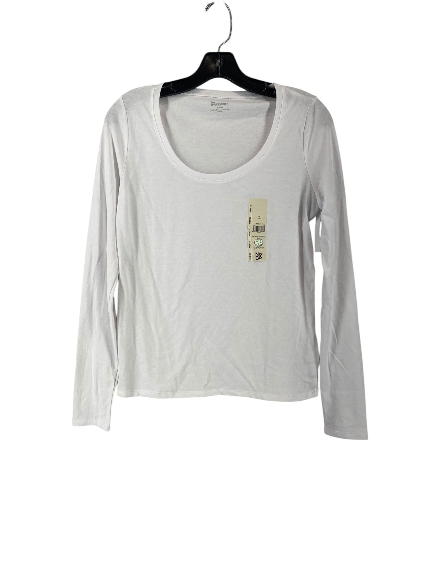 Top Long Sleeve Basic By No Boundaries In White, Size: M