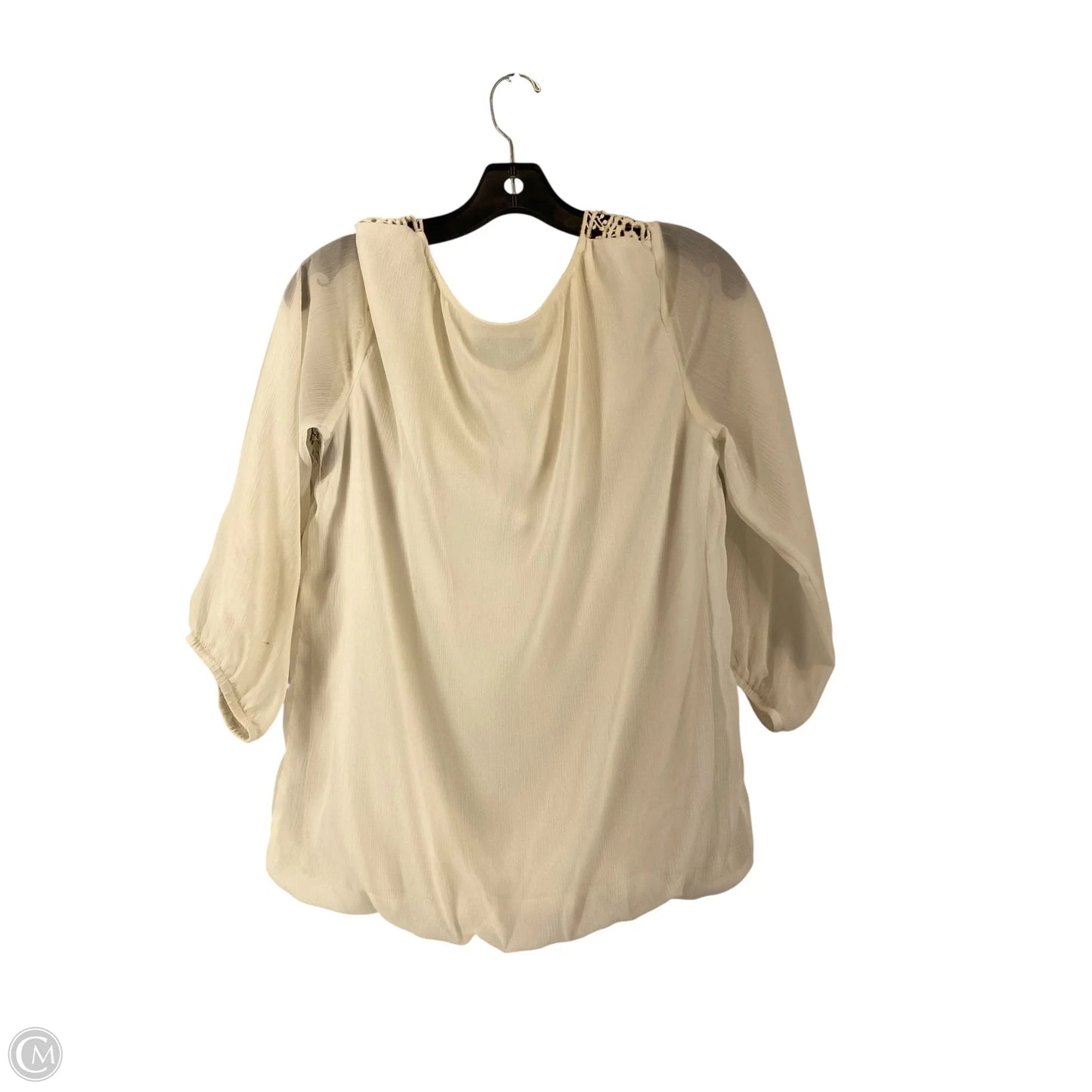 Top Long Sleeve By Ab Studio In Cream, Size: M