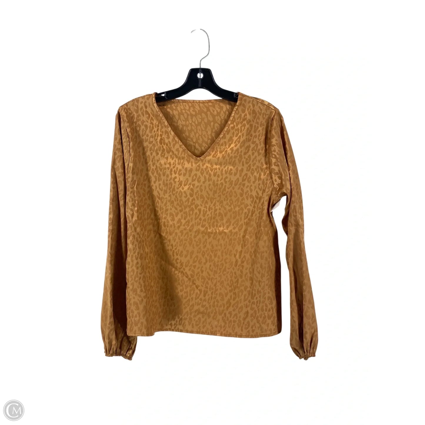 Top Long Sleeve By Cmc In Brown, Size: M