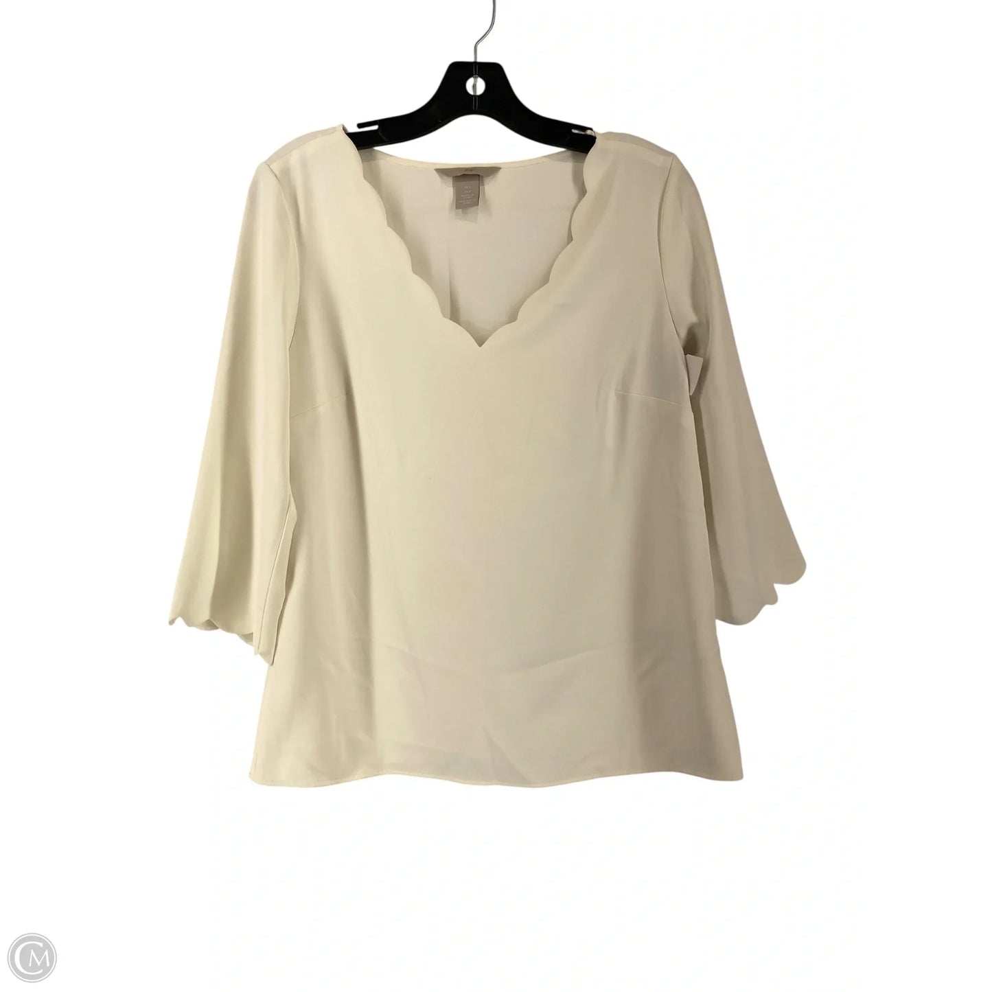 Top Long Sleeve By H&m In Cream, Size: S