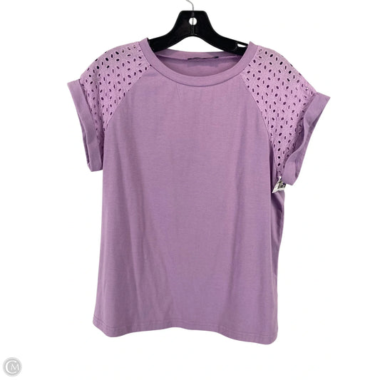 Top Short Sleeve By Simple In Purple, Size: M