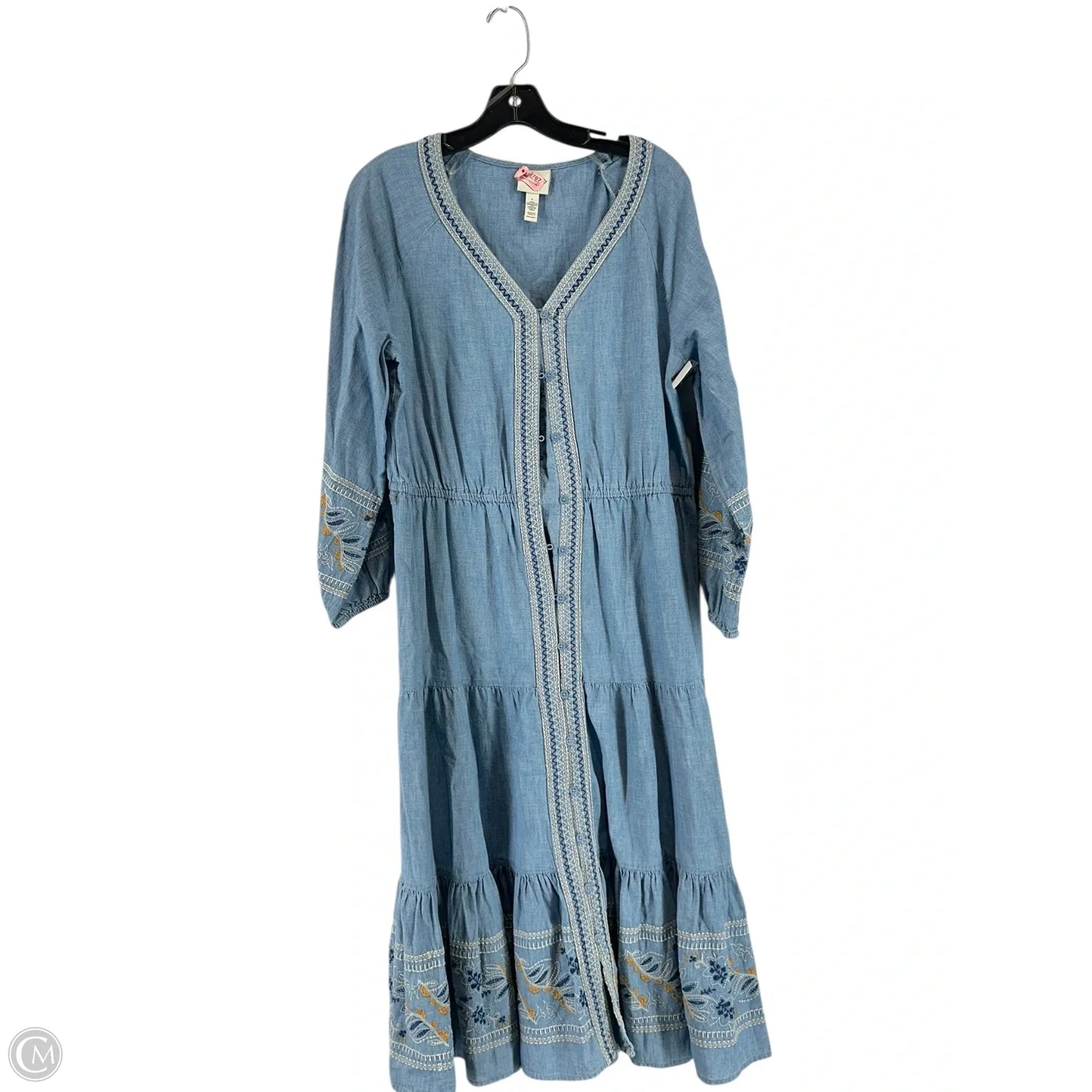 Dress Casual Maxi By St Johns Bay In Blue Denim, Size: L
