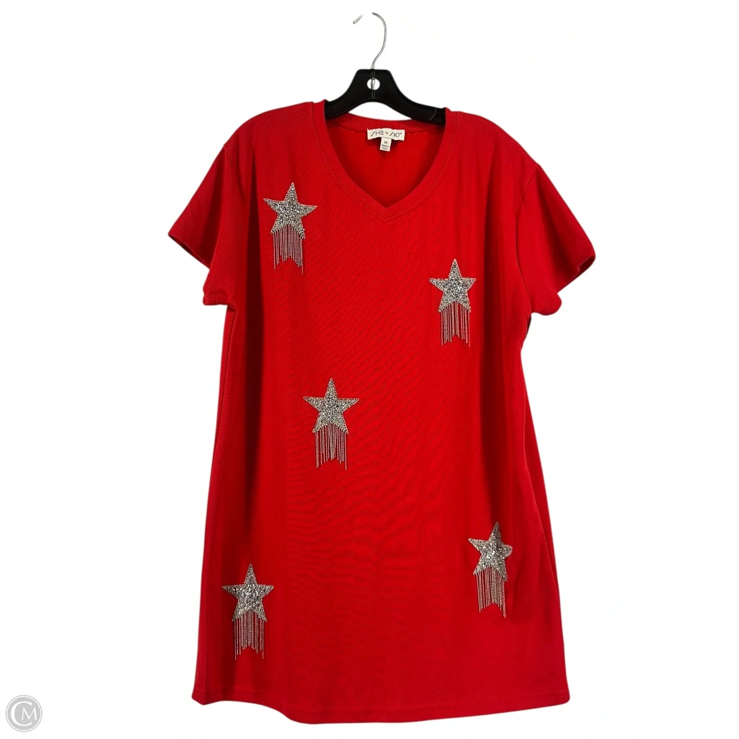 Dress Casual Short By She + Sky In Red, Size: M