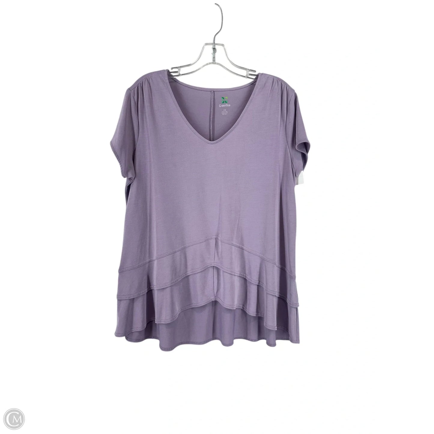 Top Short Sleeve By Green Tea In Purple, Size: L