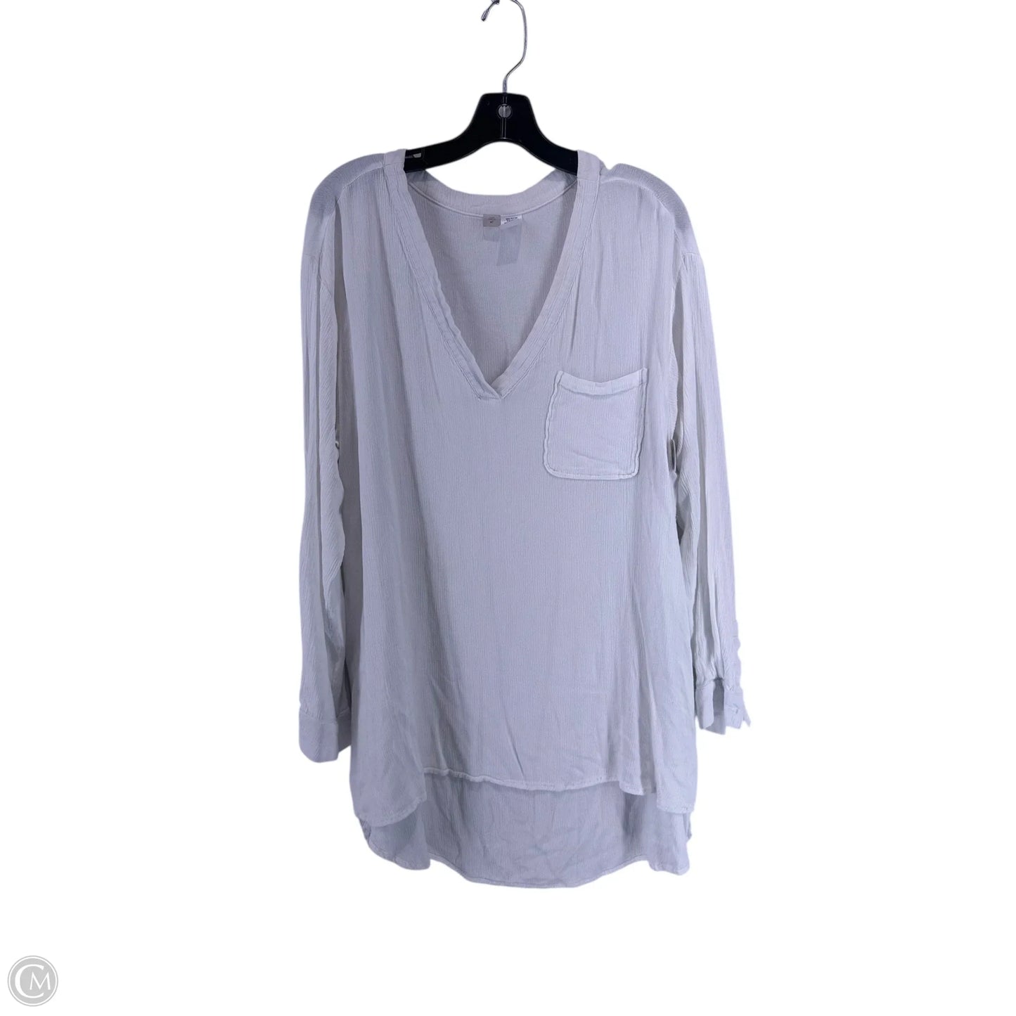 Top Long Sleeve By Cmc In White, Size: 1x