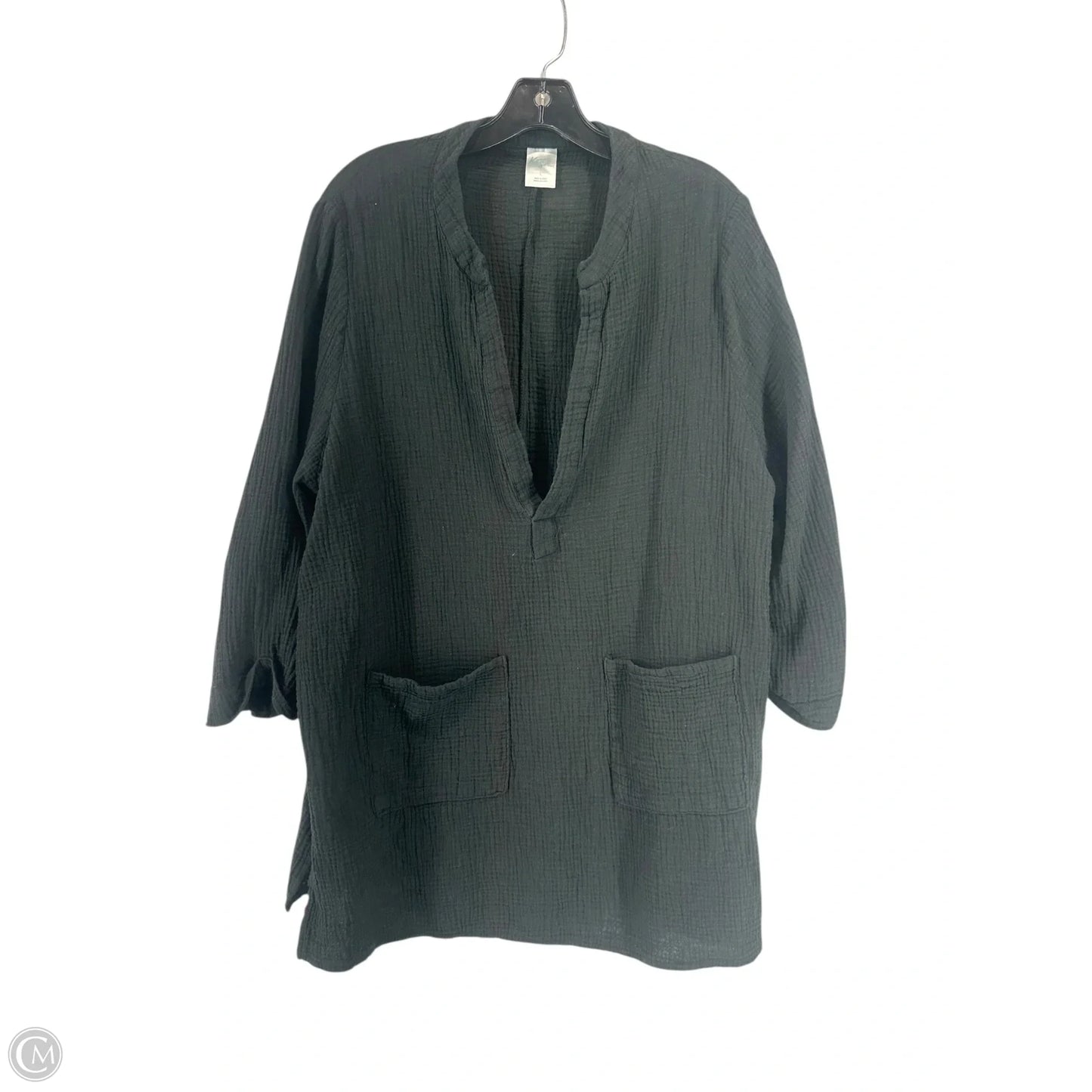 Top Long Sleeve By Cmc In Black, Size: L