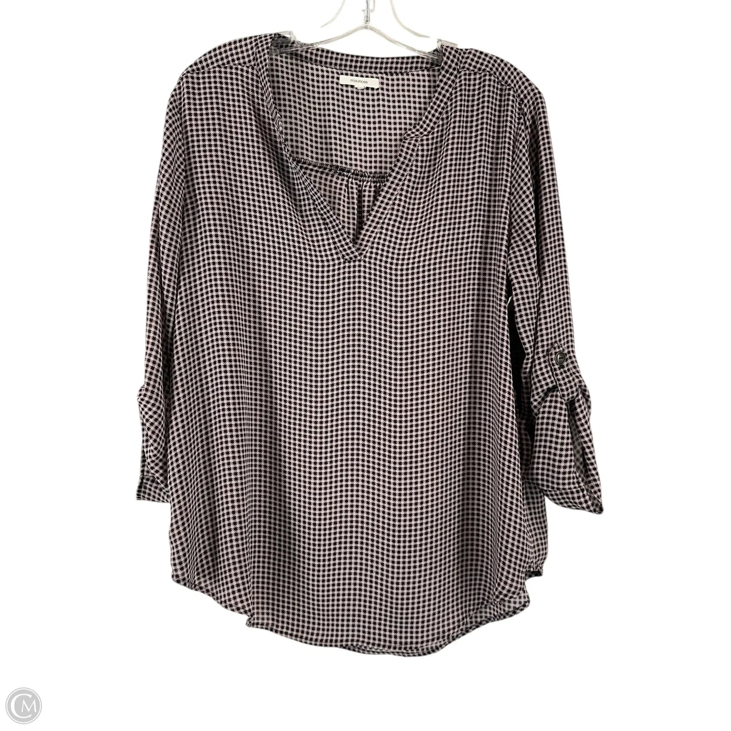 Top Long Sleeve By Maurices In Black & Pink, Size: L