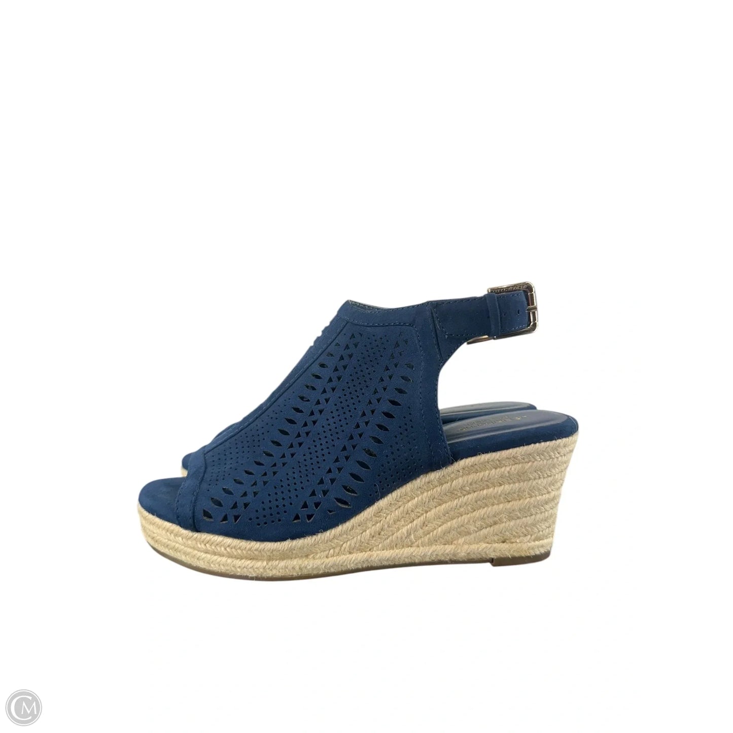 Shoes Heels Wedge By Liz Claiborne In Blue, Size: 8