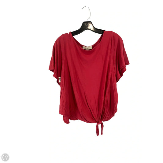 Top Short Sleeve By Loft In Red, Size: M