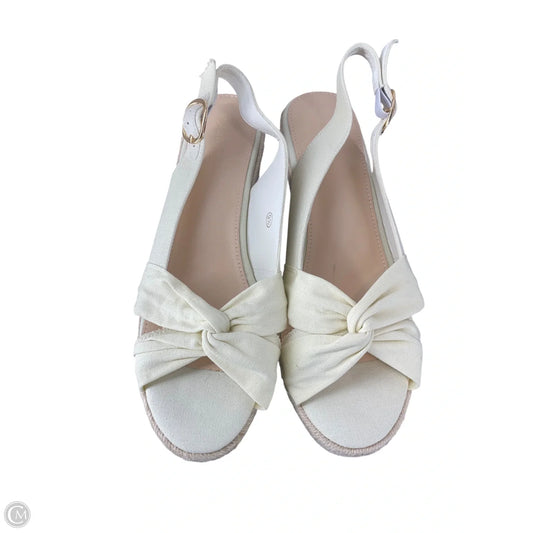 Shoes Heels Wedge By Cmc In White, Size: 9.5