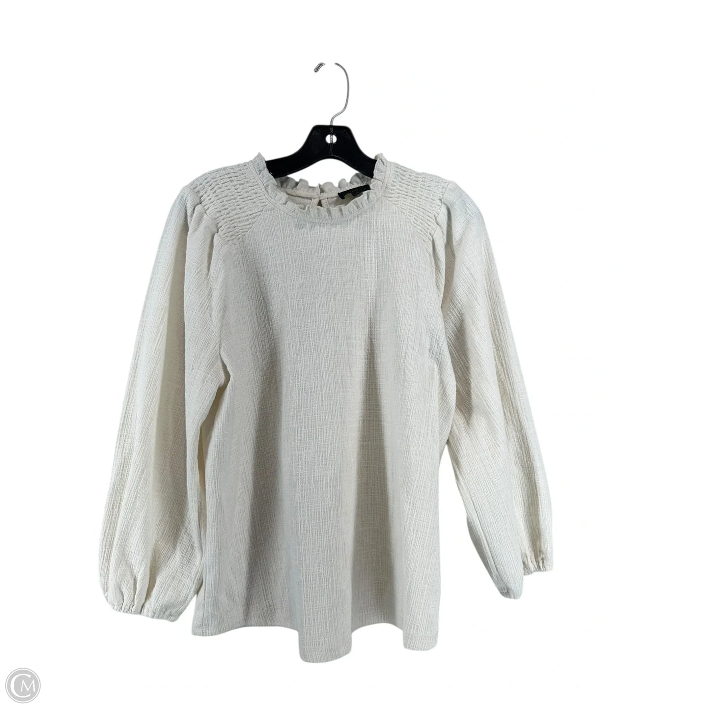 Top Long Sleeve By Current Air In White, Size: M