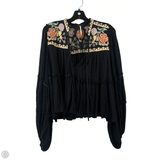 Top Long Sleeve By Free People In Black, Size: S