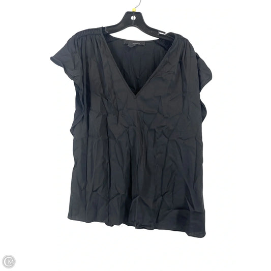 Blouse Short Sleeve By White House Black Market In Black, Size: L