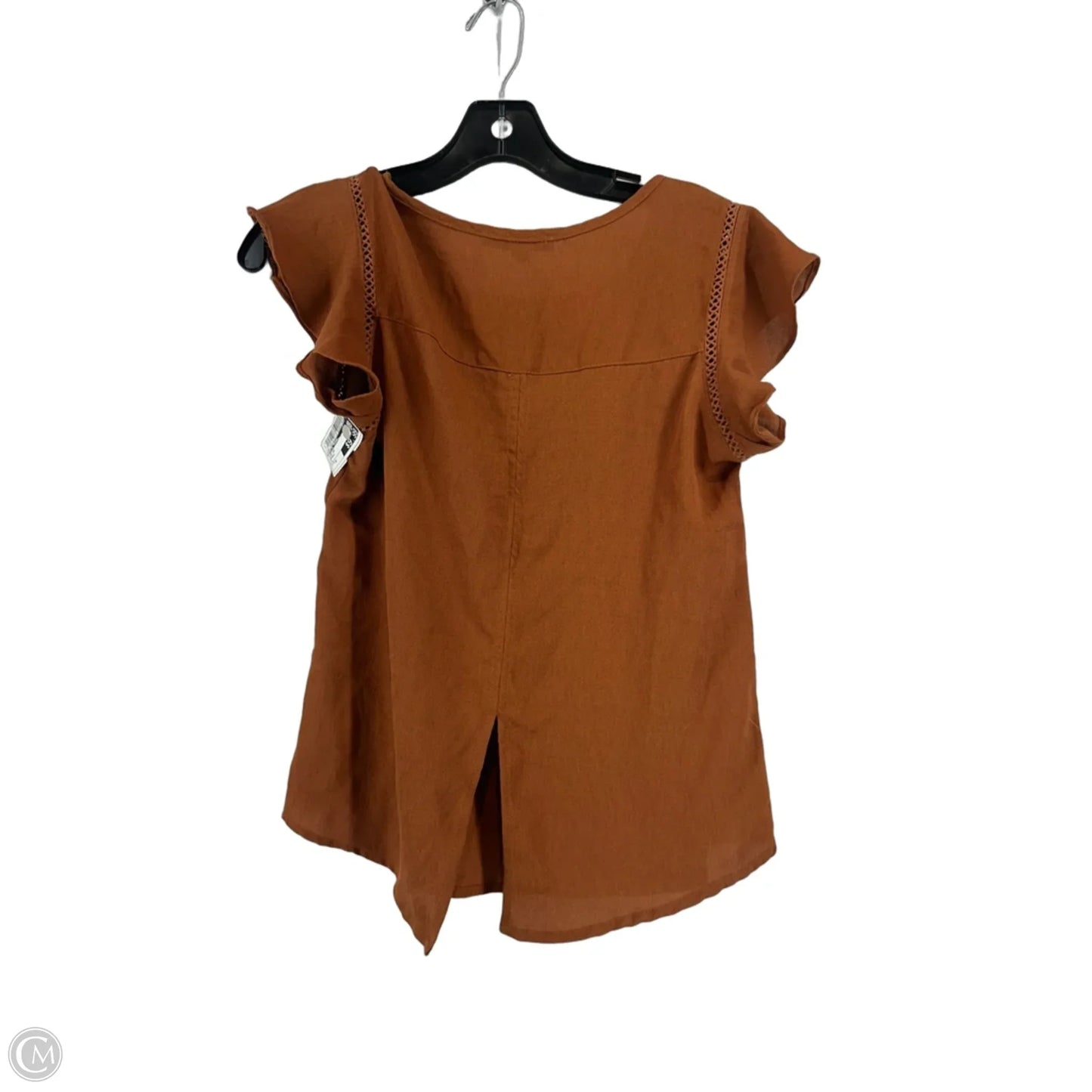 Top Short Sleeve By Haute Monde In Brown, Size: S