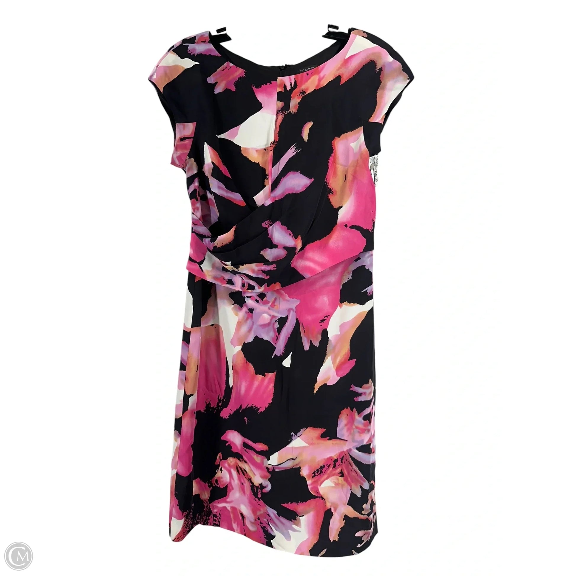 midi ann taylor dresses Ann Taylor Floral Belted Flare Midi Dress Size 00 Black Women's