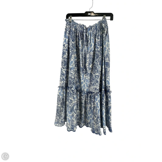 Skirt Maxi By Elle In Blue & White, Size: Xl