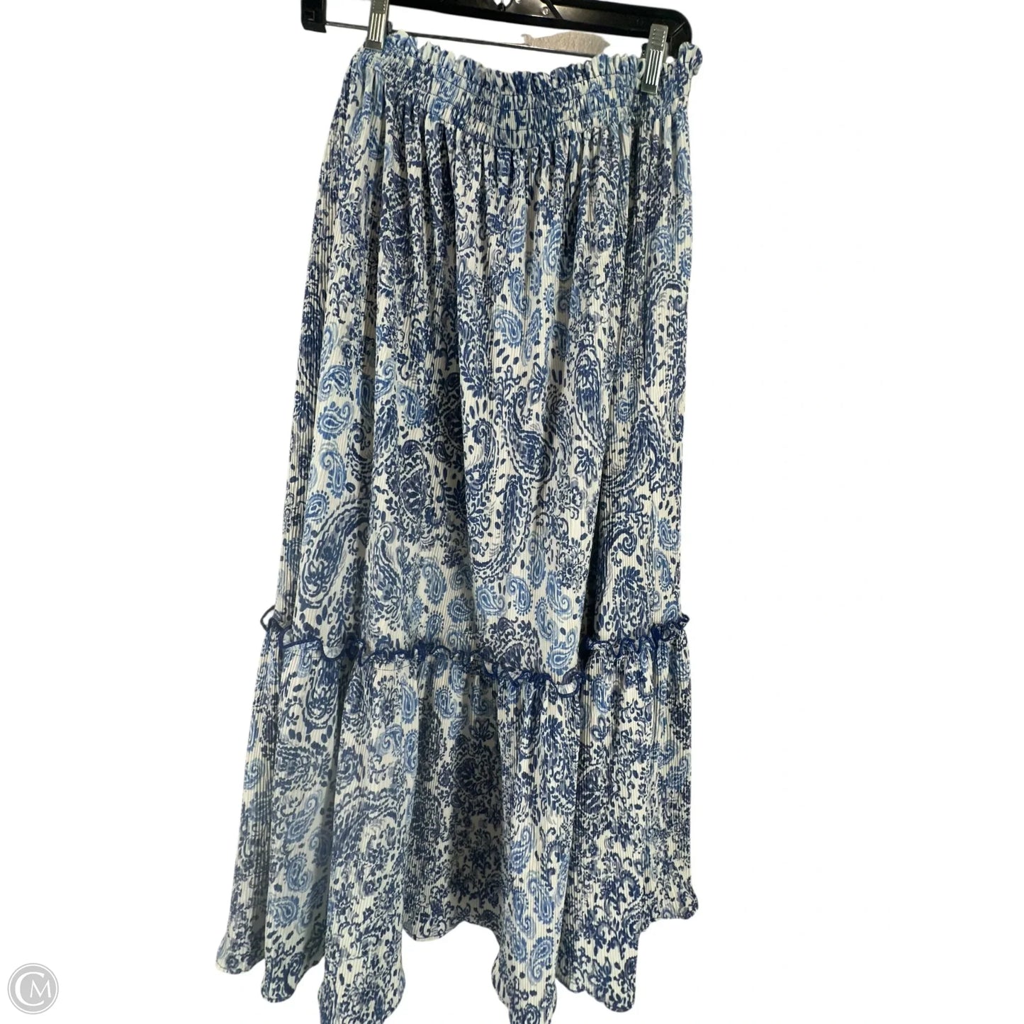Skirt Maxi By Elle In Blue & White, Size: Xl