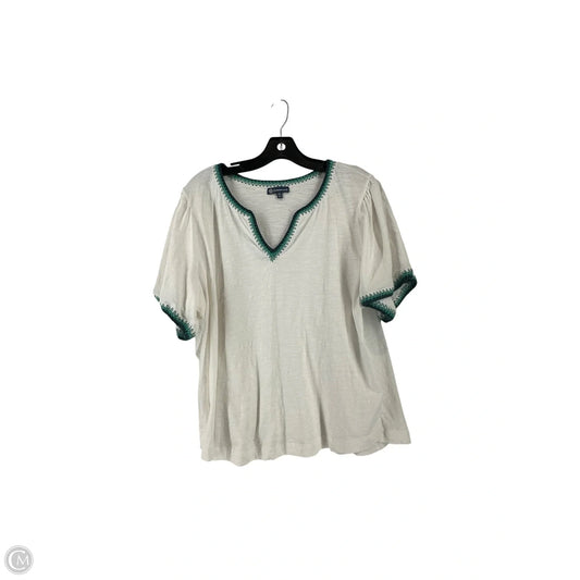 Top Short Sleeve By Democracy In White, Size: Xl