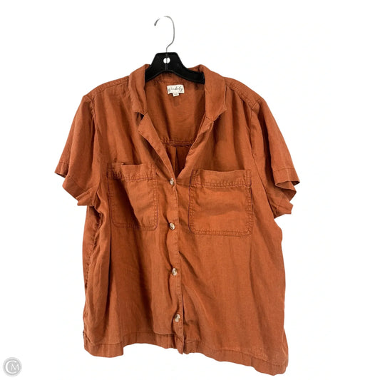 Top Short Sleeve By Wonderly In Orange, Size: Xl