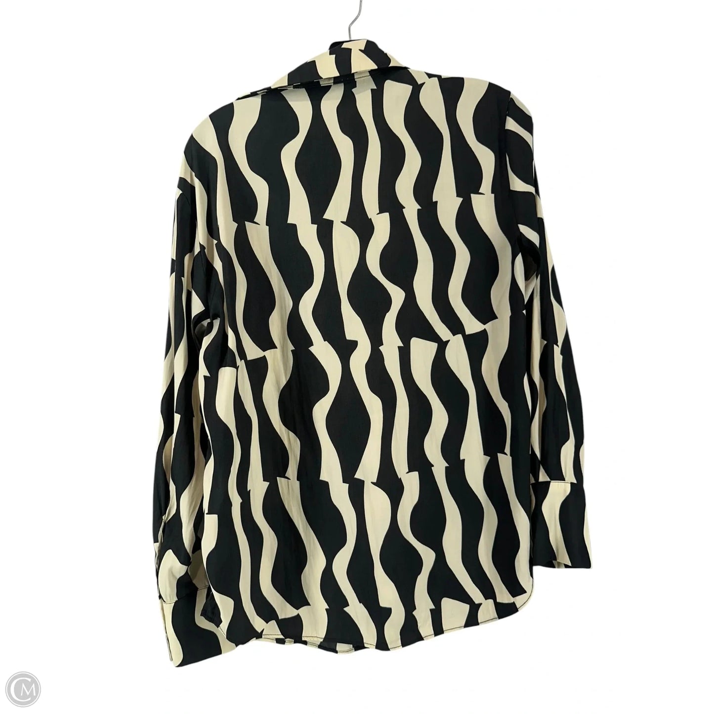 Top Long Sleeve By Philosophy In Black & Tan, Size: S