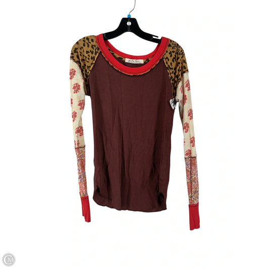 Top Long Sleeve By Free People In Maroon, Size: M