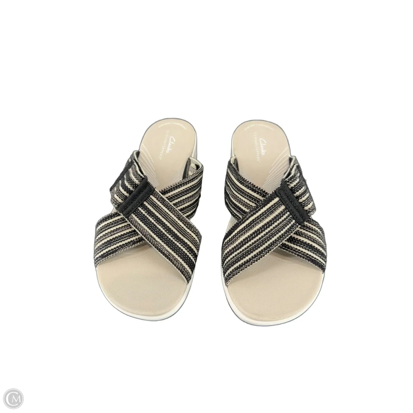 Sandals Flats By Clarks In Black & Grey, Size: 8.5