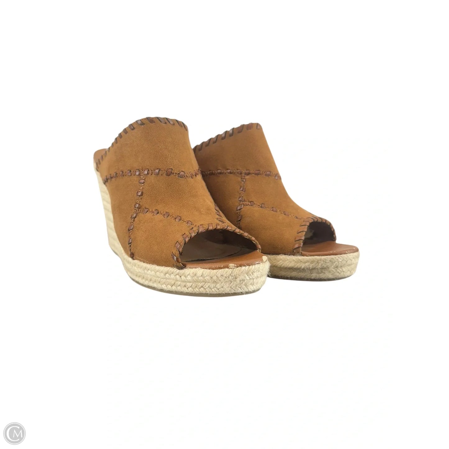 Sandals Heels Block By Crown Vintage In Brown, Size: 10