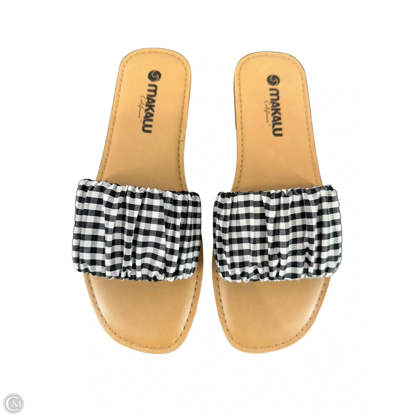 Sandals Flats By Clothes Mentor In Checkered Pattern, Size: 8.5