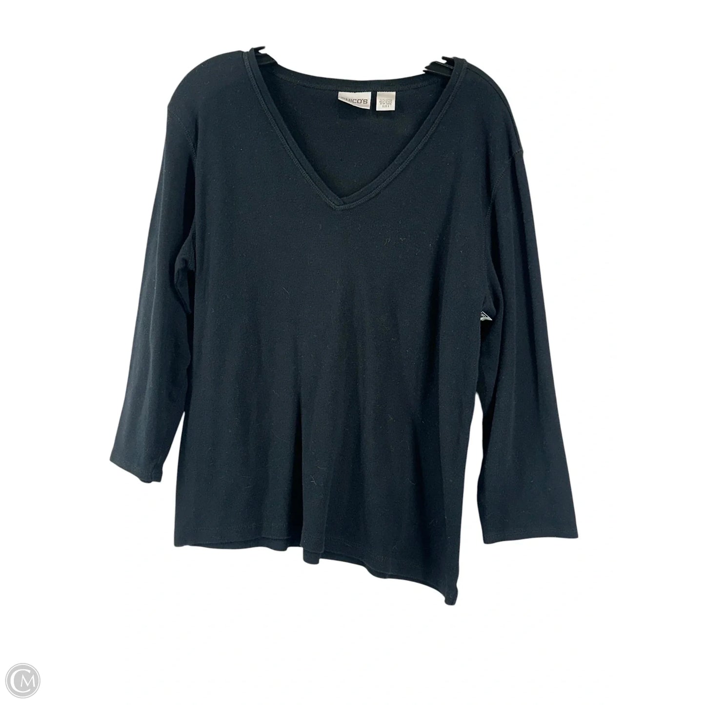 Top Long Sleeve By Chicos In Black, Size: L
