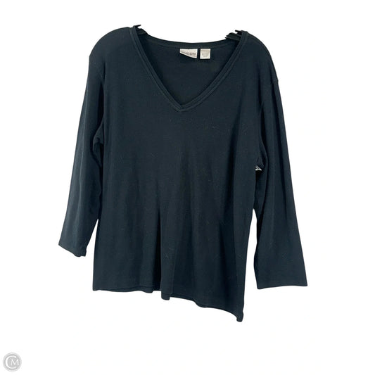 Top Long Sleeve By Chicos In Black, Size: L