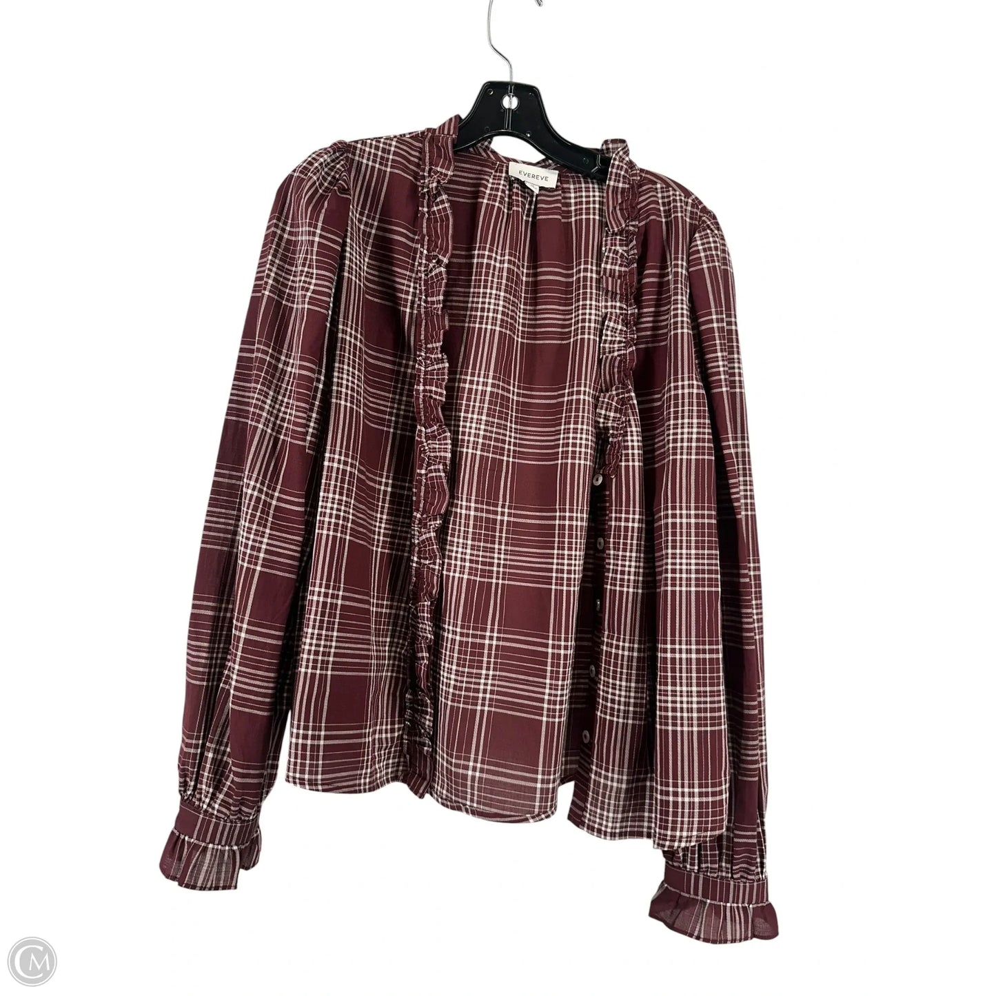 Top Long Sleeve By Evereve In Red, Size: M
