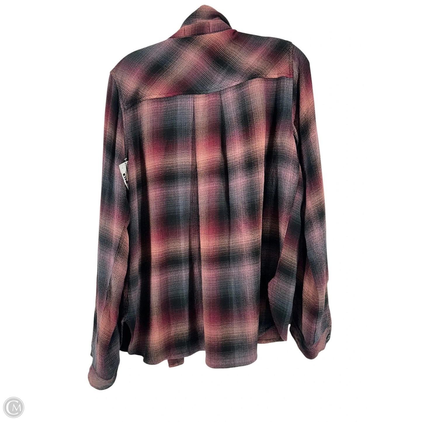 Top Long Sleeve By Cloth & Stone In Plaid Pattern, Size: M