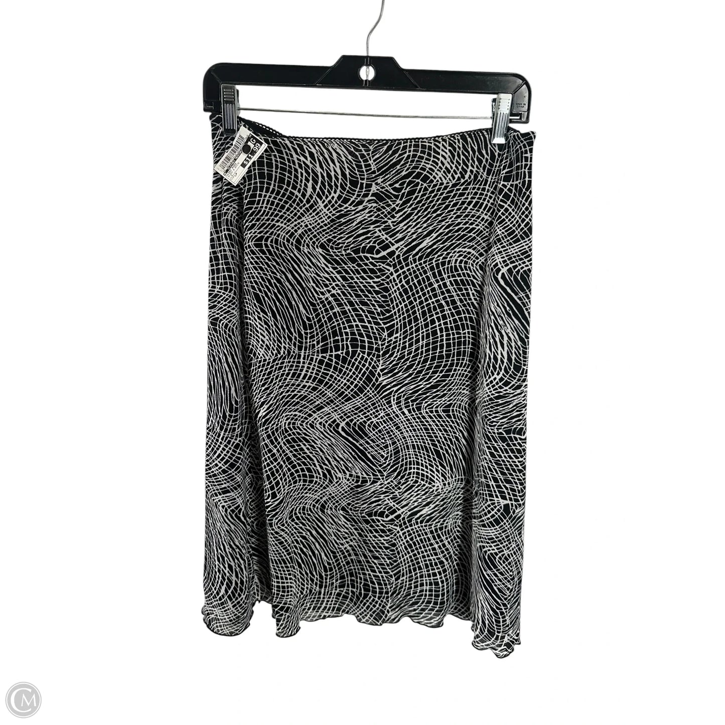 Skirt Midi By Clothes Mentor In Black & White, Size: Lp