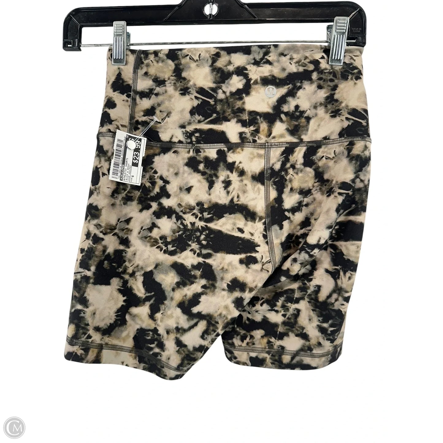 Athletic Shorts By Lululemon In Black & Brown, Size: 6