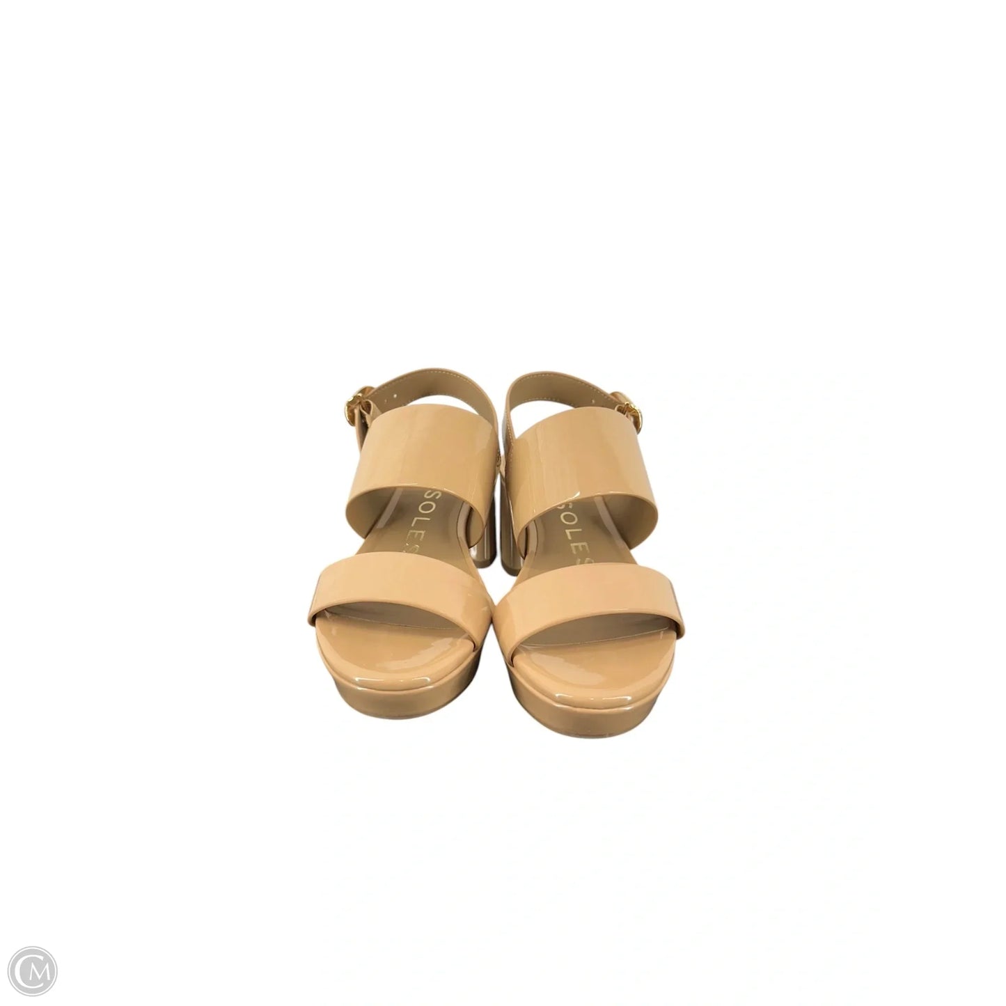 Sandals Heels Block By Aerosoles In Tan, Size: 7