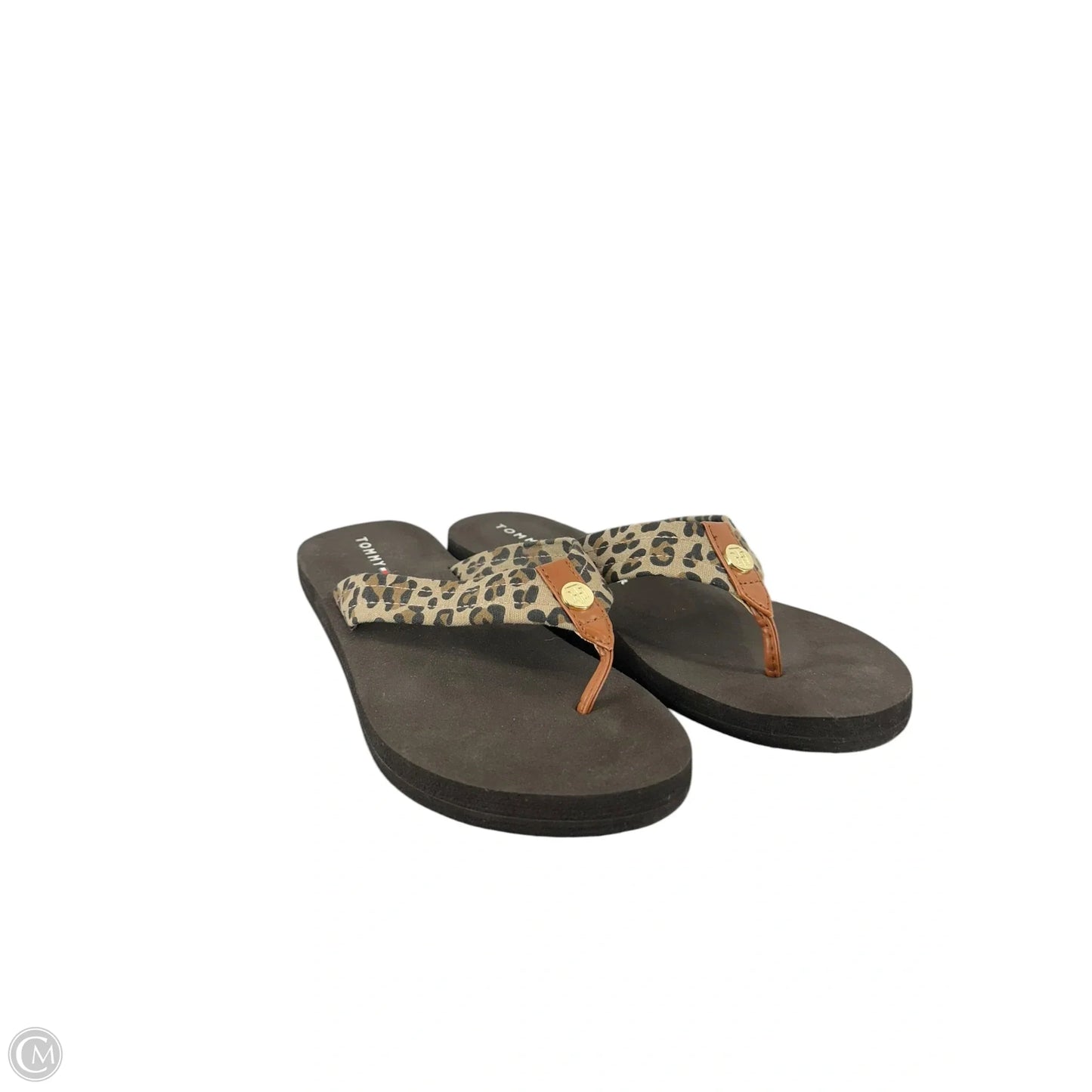 Sandals Flip Flops By Tommy Hilfiger In Brown, Size: 8