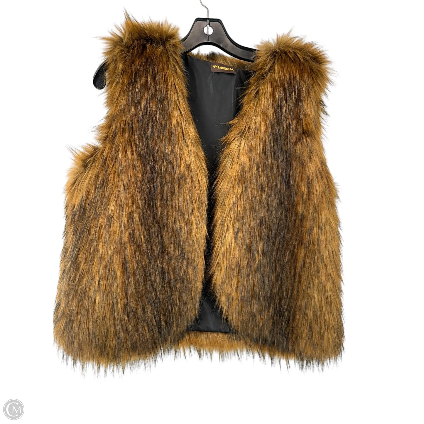 Vest Faux Fur & Sherpa By Clothes Mentor In Brown, Size: L