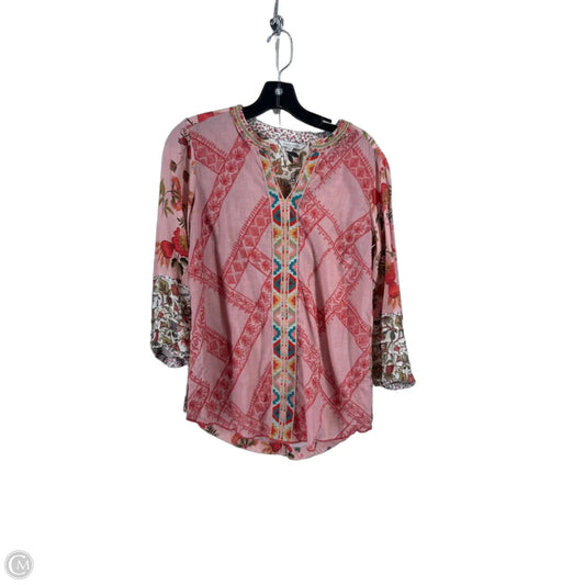 Top Long Sleeve By John Mark In Pink, Size: Xs
