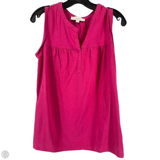 Top Short Sleeve By Loft In Pink, Size: M