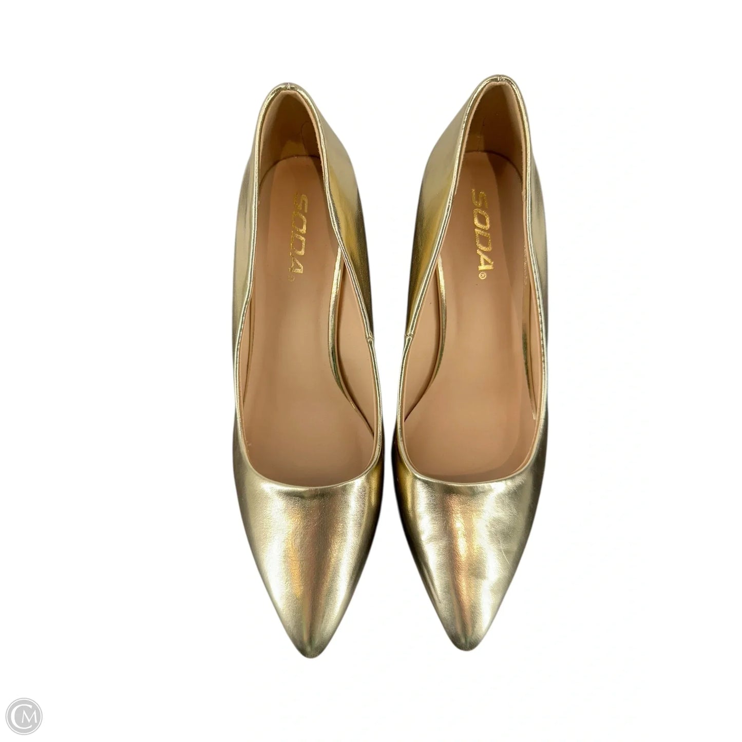 Shoes Heels Kitten By Soda In Gold, Size: 8