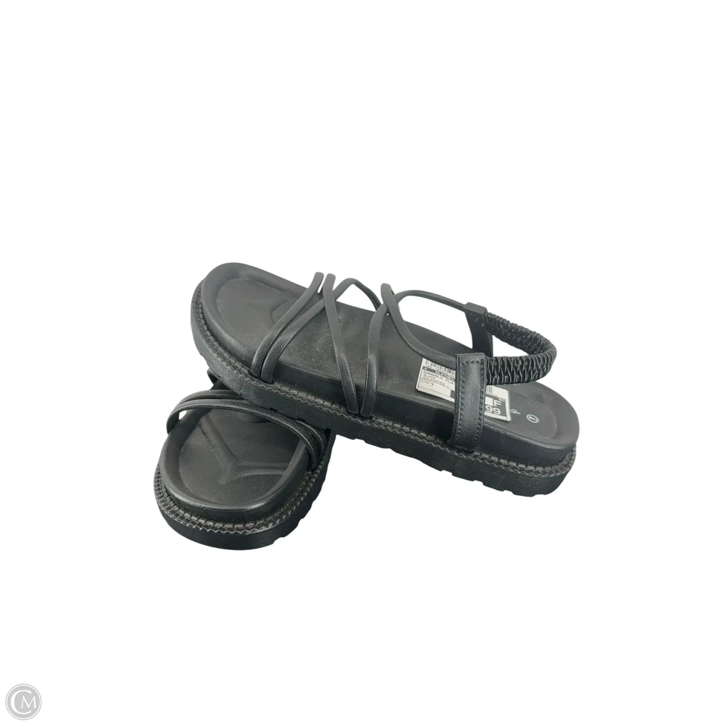 Sandals Flats By Clothes Mentor In Black, Size: 7