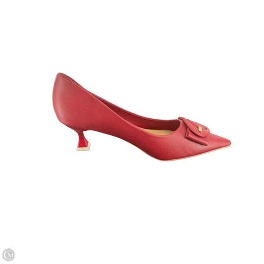 Shoes Heels Kitten By Clothes Mentor In Red, Size: 11