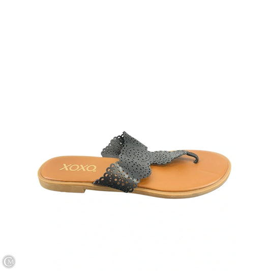 Sandals Flats By Xoxo In Brown & Cream, Size: 8.5