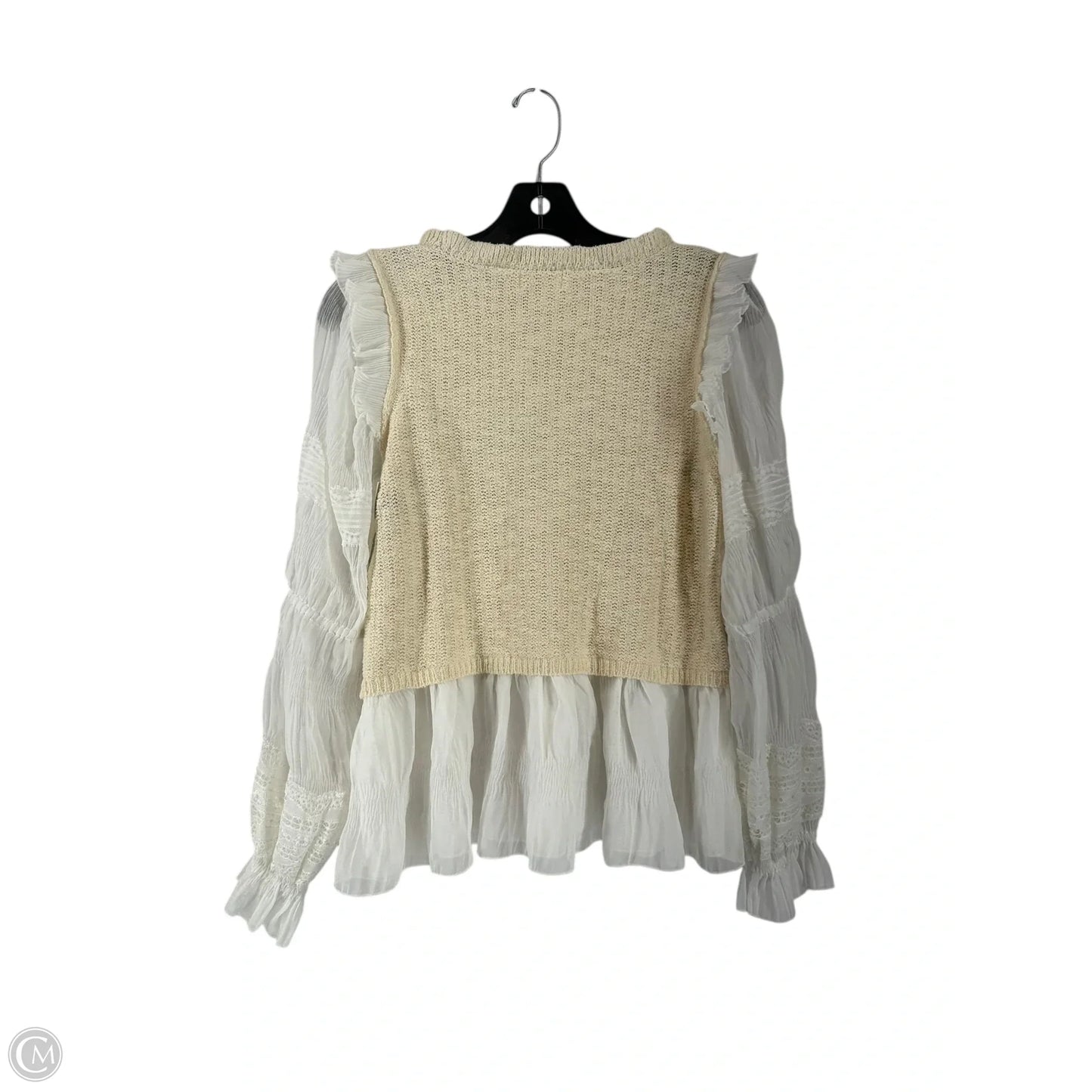 Top Long Sleeve By Fate In White, Size: S