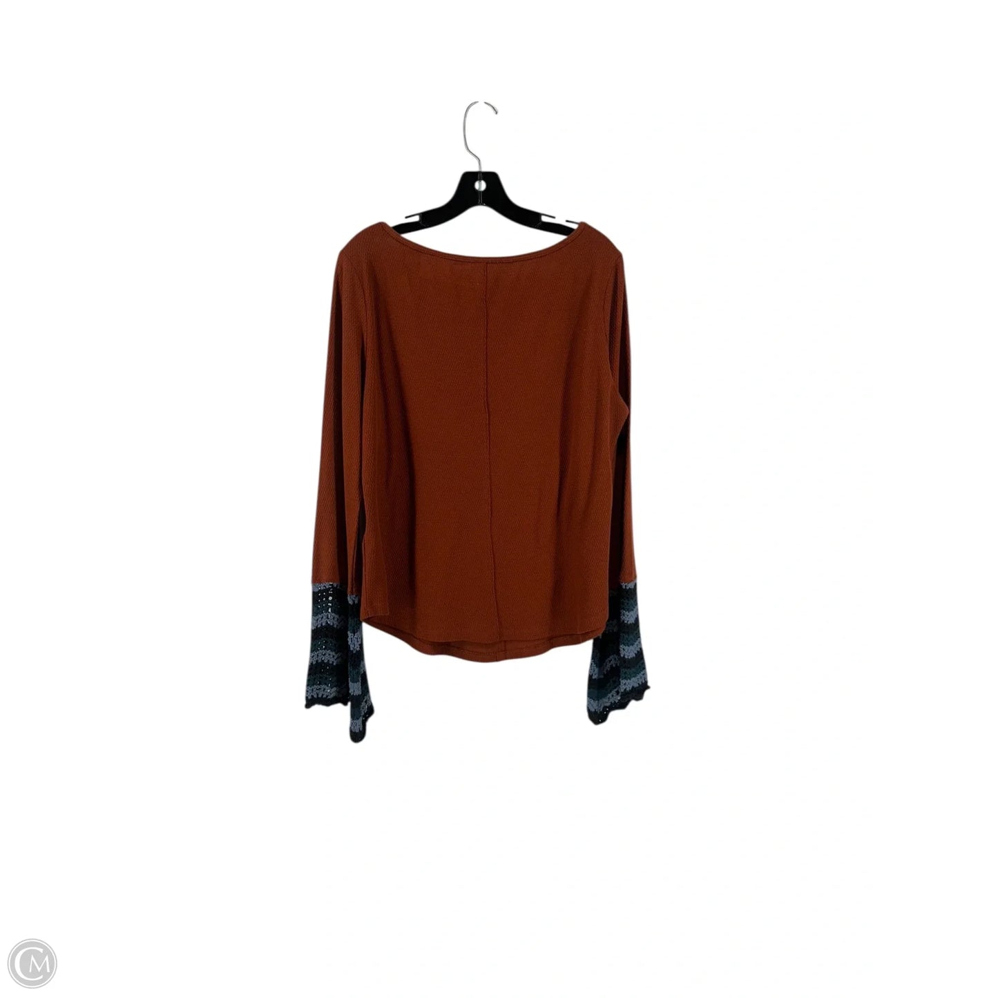 Top Long Sleeve By Pilcro In Brown, Size: L