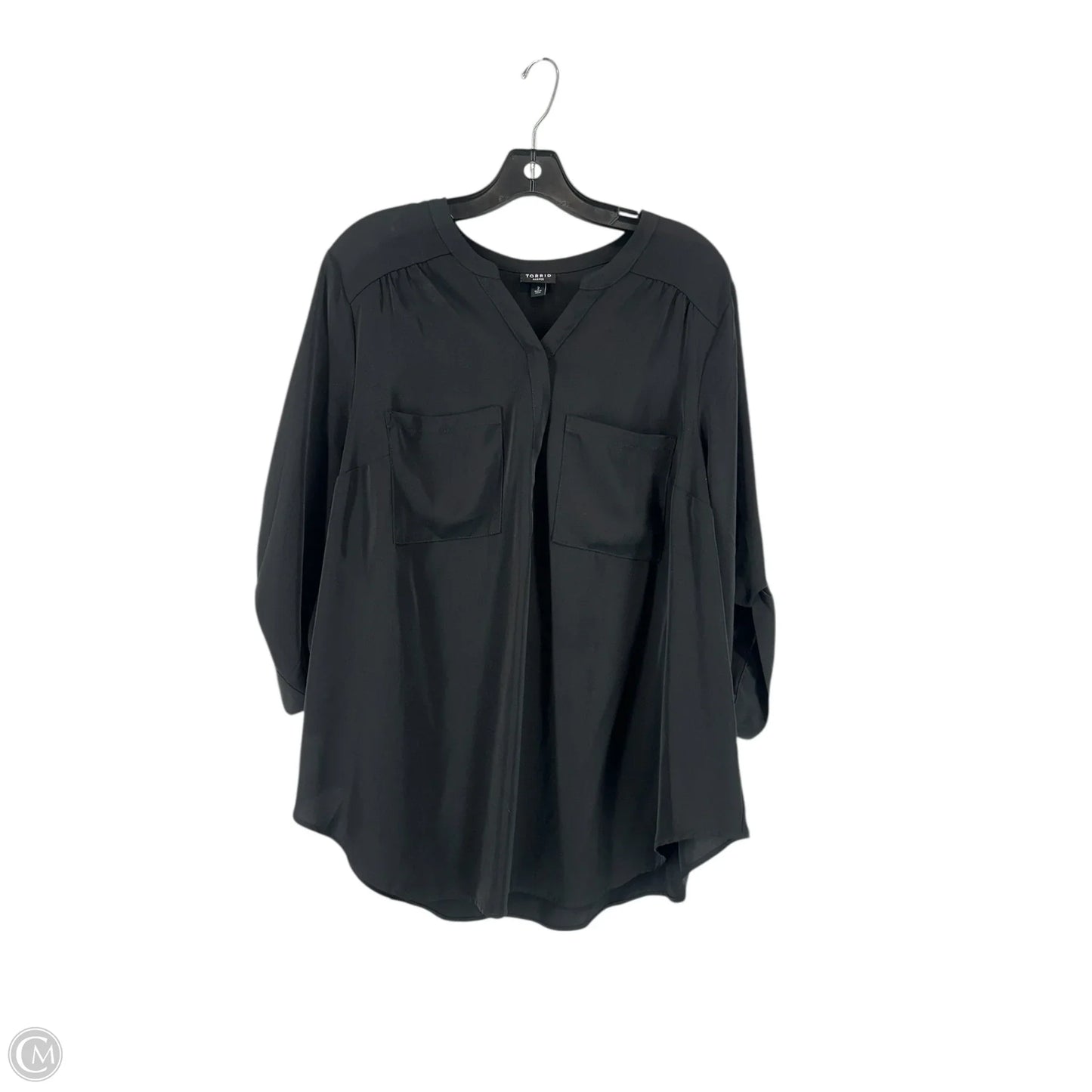 Blouse 3/4 Sleeve By Torrid In Black, Size: 2x