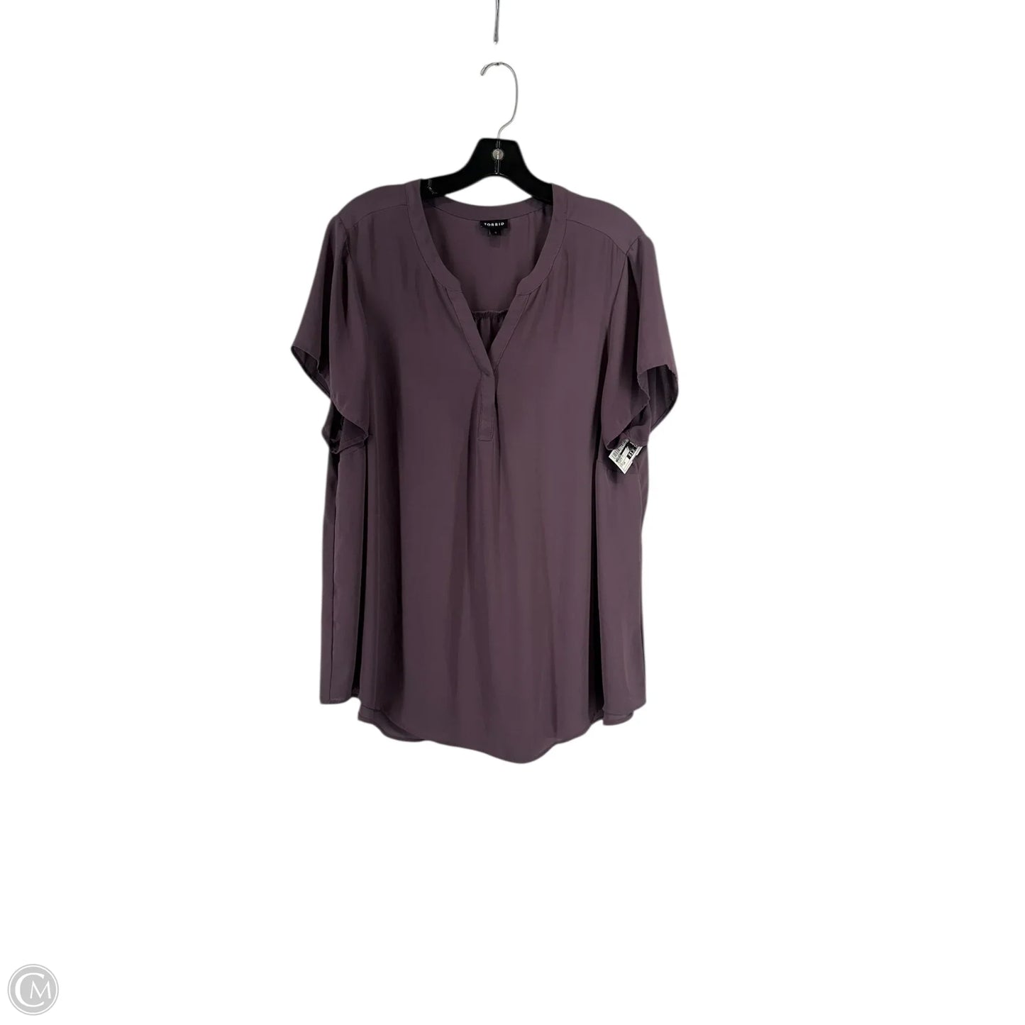 Blouse Long Sleeve By Torrid In Purple, Size: 2x