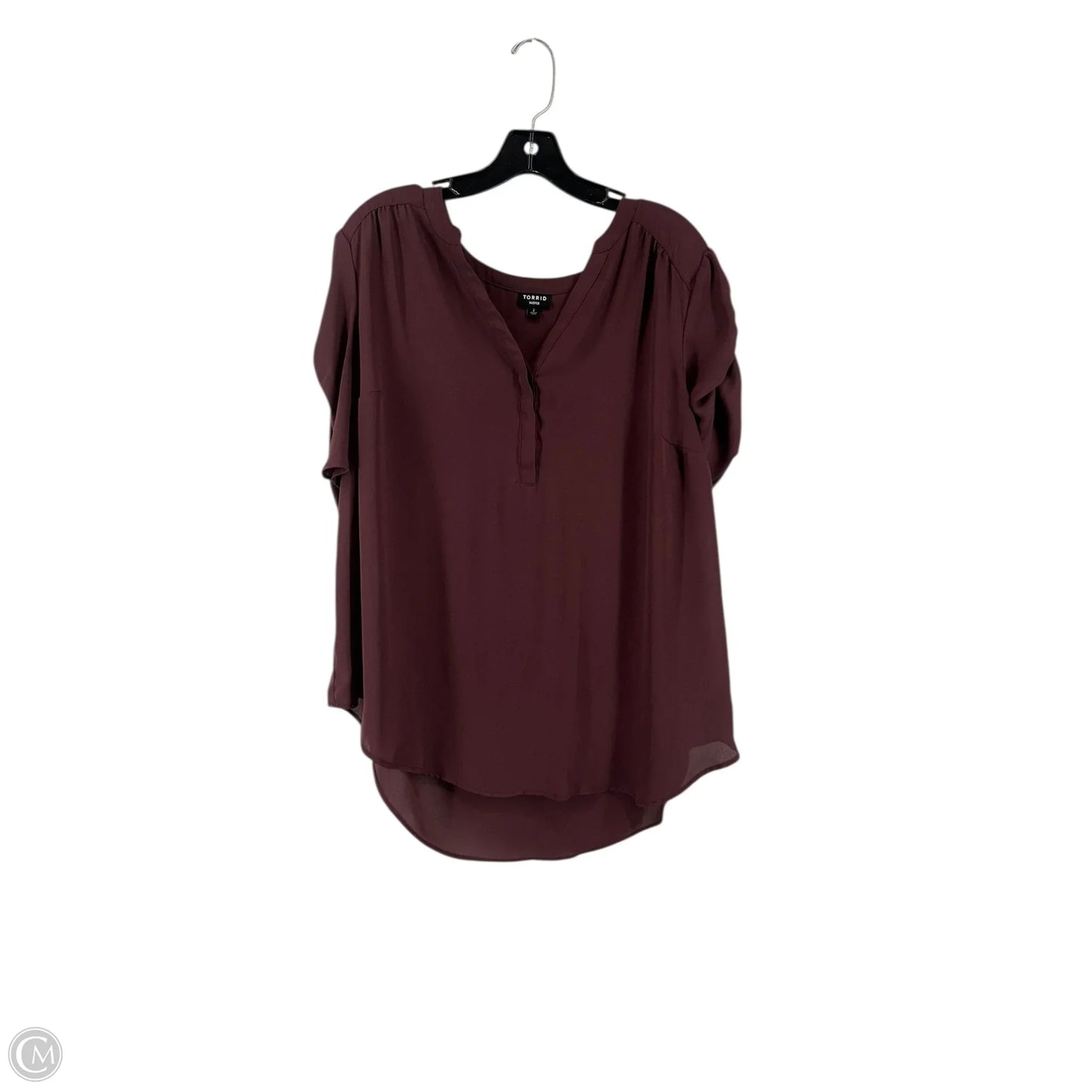 Blouse Short Sleeve By Torrid In Purple, Size: 2x